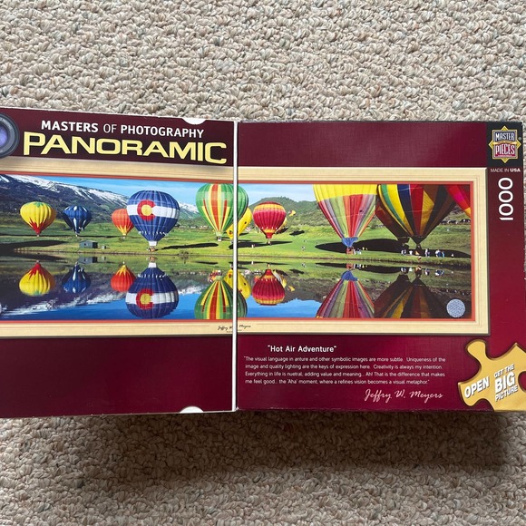 Panoramic “Hot Air Adventure” 1,000 piece puzzle - GUC. Made in USA 🇺🇸 - Picture 2 of 4